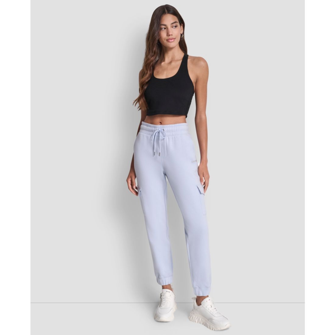 Dkny Sport Women's Studded-Logo Cargo Joggers