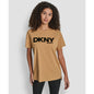 Dkny Women's Flocked Logo Drop Shoulder T-Shirt