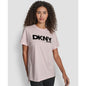 Dkny Women's Flocked Logo Drop Shoulder T-Shirt