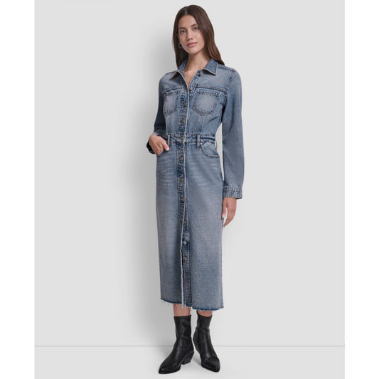 Dkny Jeans Women's Button Front Midi Dress