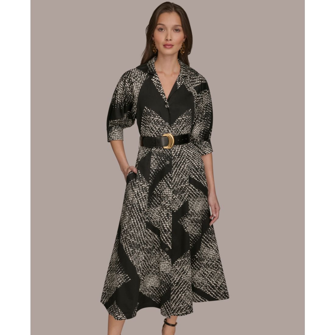 Donna Karan New York Women's Floral Shirt Dress