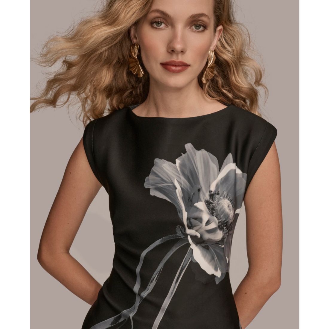 Donna Karan New York Women's Boat Neck Dress