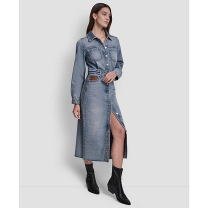 Dkny Jeans Women's Button Front Midi Dress