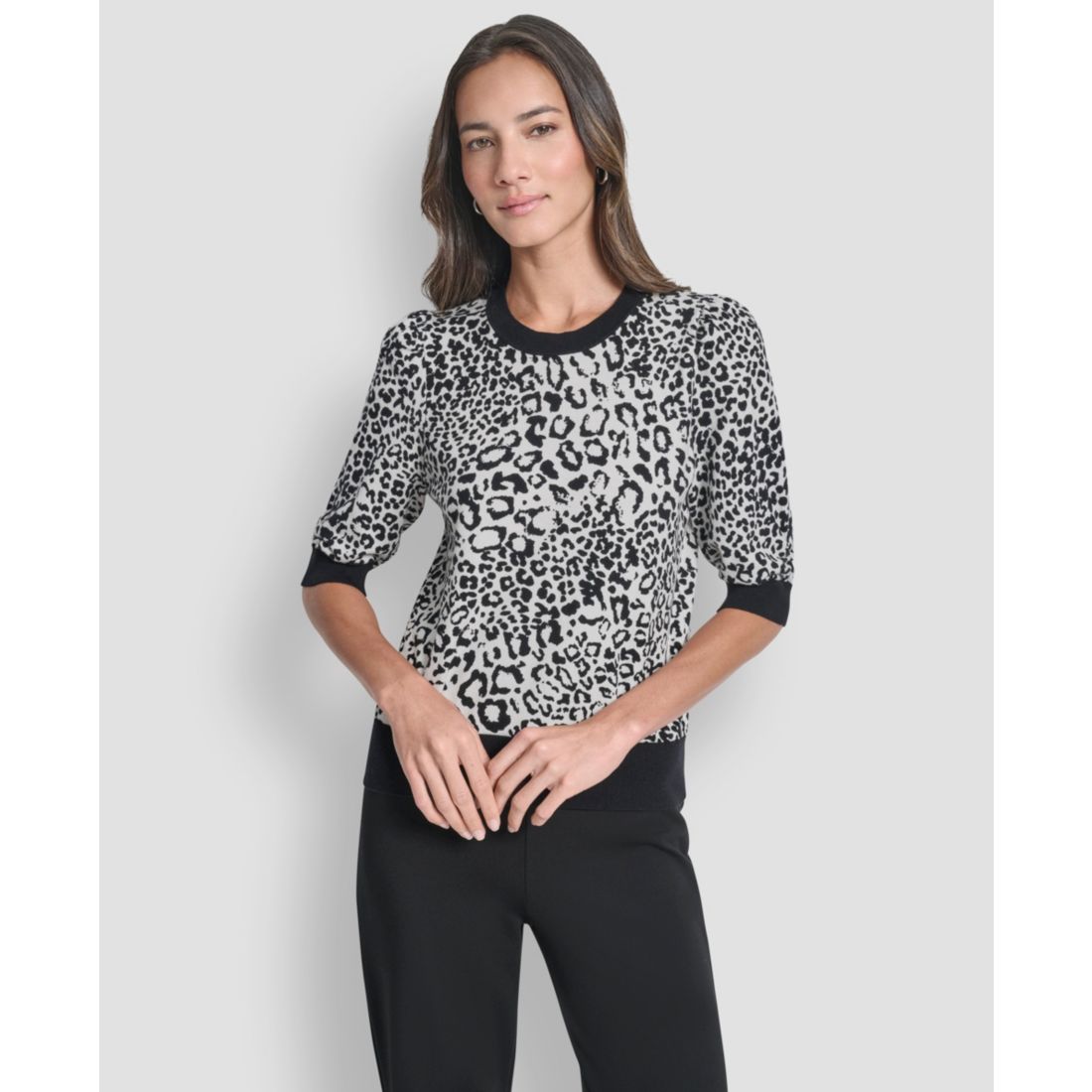 Dkny Women's Leopard Print Sweater