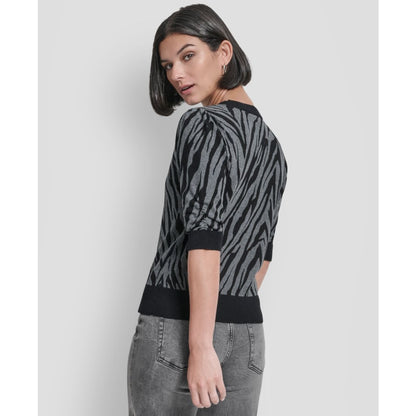 Dkny Women's Colorblock Short Sleeve Sweater