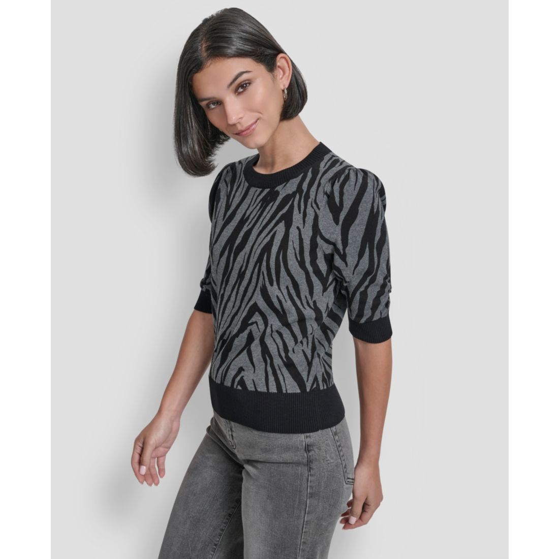 Dkny Women's Colorblock Short Sleeve Sweater