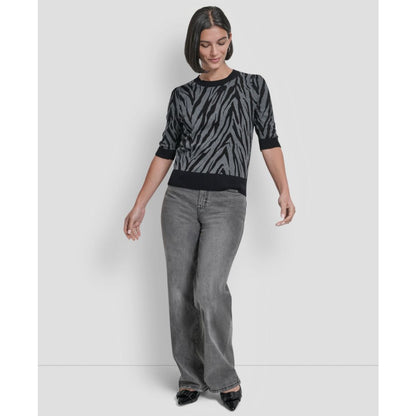 Dkny Women's Colorblock Short Sleeve Sweater