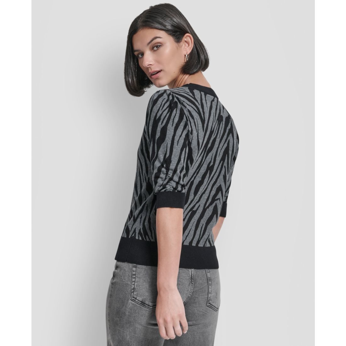 Dkny Women's Colorblock Short Sleeve Sweater
