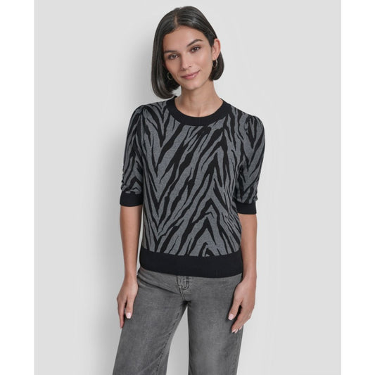 Dkny Women's Colorblock Short Sleeve Sweater