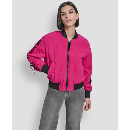 Dkny Women's Long-Sleeve Quilted Bomber Jacket