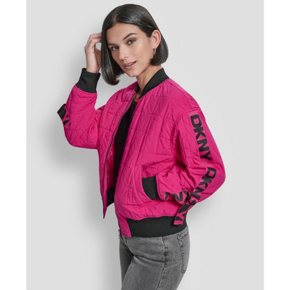 Dkny Women's Long-Sleeve Quilted Bomber Jacket