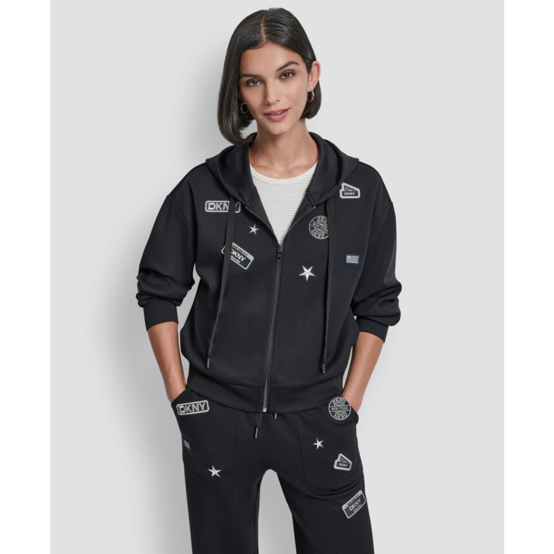 Dkny Women's Long Sleeve Zip-Up Jacket