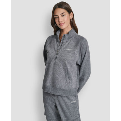 Dkny Sport Women's Studded-Logo Half-Zip Sweatshirt