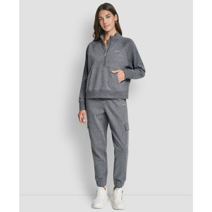 Dkny Sport Women's Studded-Logo Half-Zip Sweatshirt
