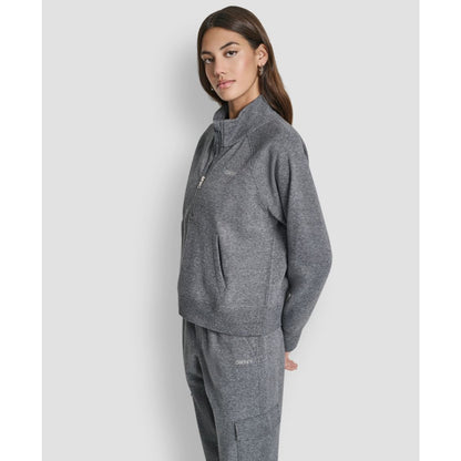 Dkny Sport Women's Studded-Logo Half-Zip Sweatshirt