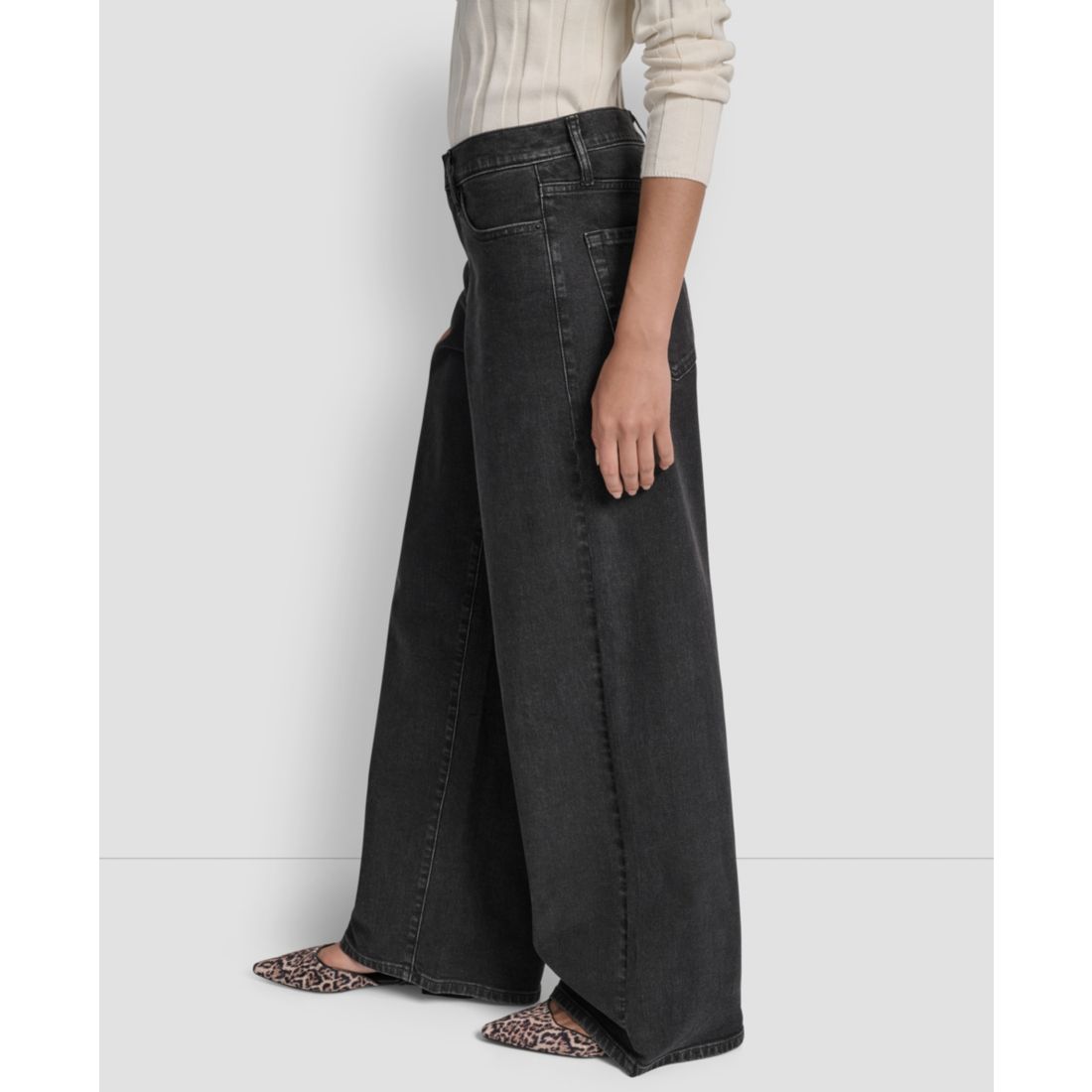 Dkny Jeans Women's High Rise Modern Wide Leg Jeans