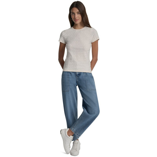 Dkny Jeans Women's Jacquard Logo Crewneck T-Shirt