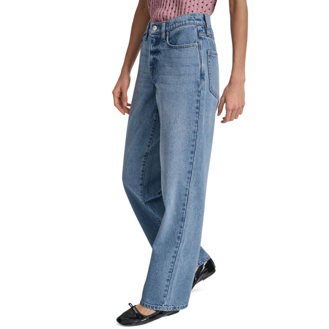 Dkny Jeans Women's Mid-Rise Relaxed Straight-Leg Cotton Jeans