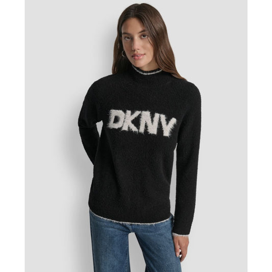 Dkny Jeans Women's Tinsel Logo Detail Sweater