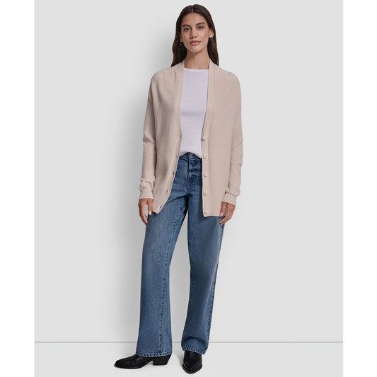 Dkny Jeans Women's Shaker Stitch Cropped Cardigan Sweater