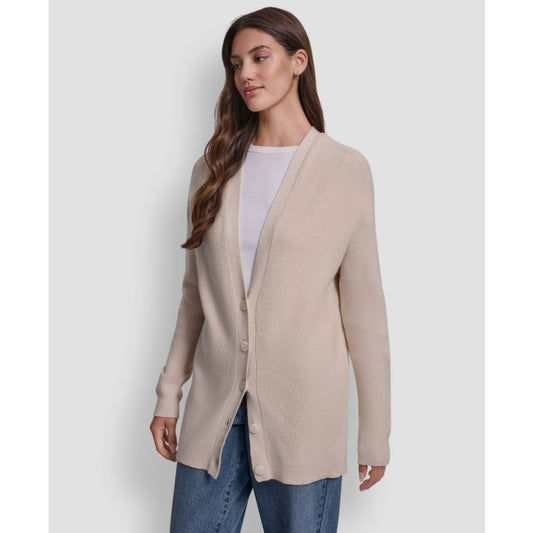 Dkny Jeans Women's Shaker Stitch Cropped Cardigan Sweater