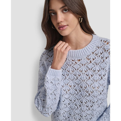 Dkny Jeans Women's Pointelle Long Sleeve Sweater