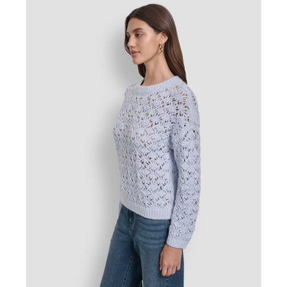Dkny Jeans Women's Pointelle Long Sleeve Sweater