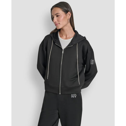 Dkny Women's Long-Sleeve Scuba Zip-Up Jacket