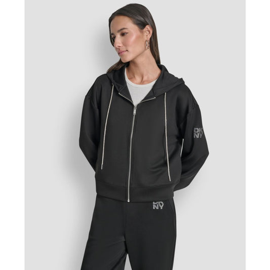 Dkny Women's Long-Sleeve Scuba Zip-Up Jacket