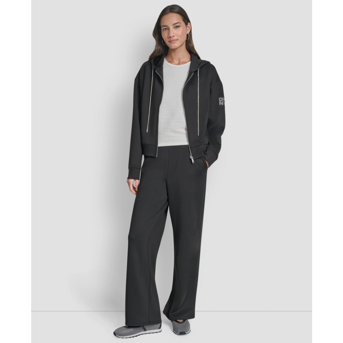 Dkny Women's Long-Sleeve Scuba Zip-Up Jacket