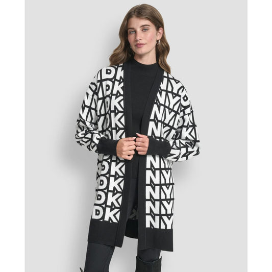 Dkny Women's Repeat Logo Open-Front Cardigan Sweater
