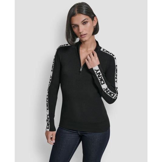 Dkny Women's Quarter Zip Mock Neck Sweater