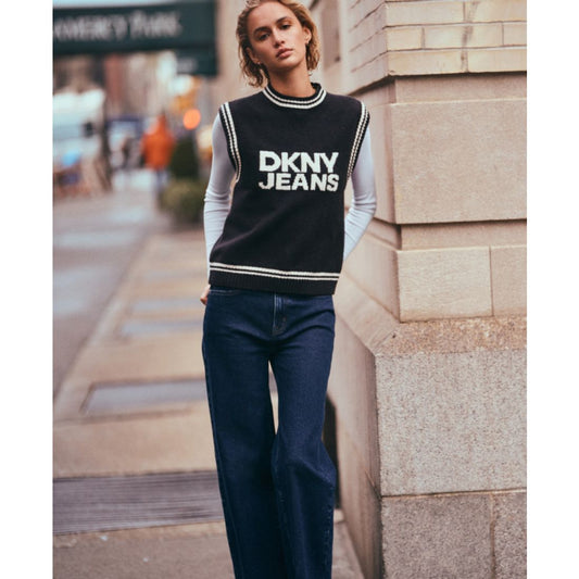 Dkny Jeans Women's Logo Detail Sleeveless Sweater