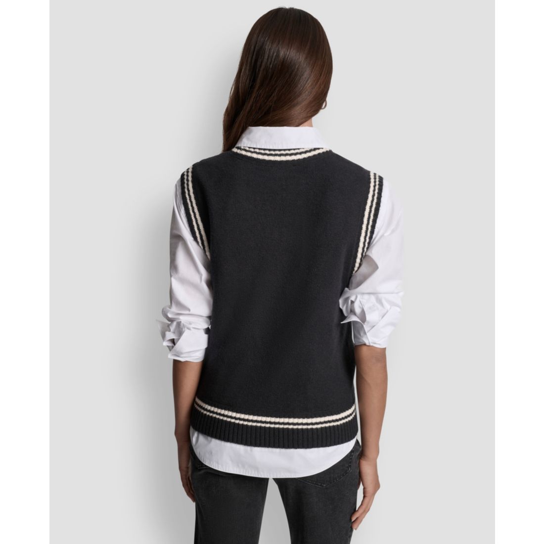 Dkny Jeans Women's Logo Detail Sleeveless Sweater