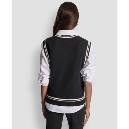 Dkny Jeans Women's Logo Detail Sleeveless Sweater