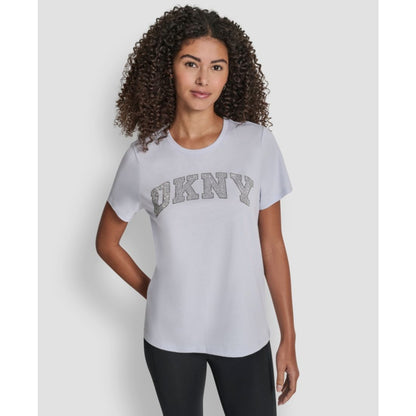 Dkny Women's Arched Exploded Rhinestone Crewneck T-Shirt