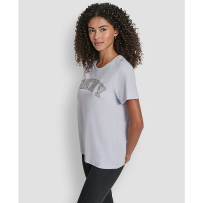 Dkny Women's Arched Exploded Rhinestone Crewneck T-Shirt