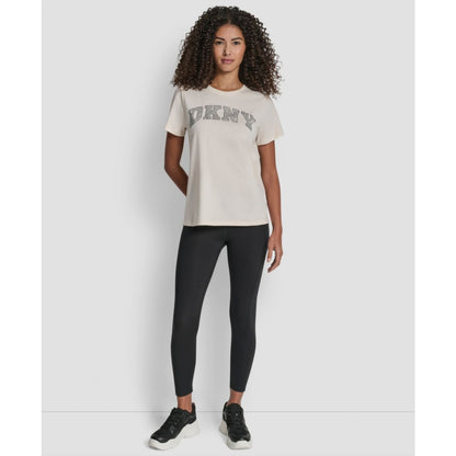 Dkny Women's Arched Exploded Rhinestone Crewneck T-Shirt