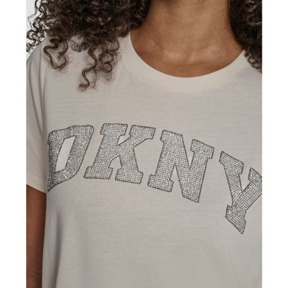Dkny Women's Arched Exploded Rhinestone Crewneck T-Shirt