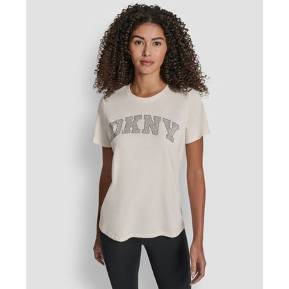 Dkny Women's Arched Exploded Rhinestone Crewneck T-Shirt