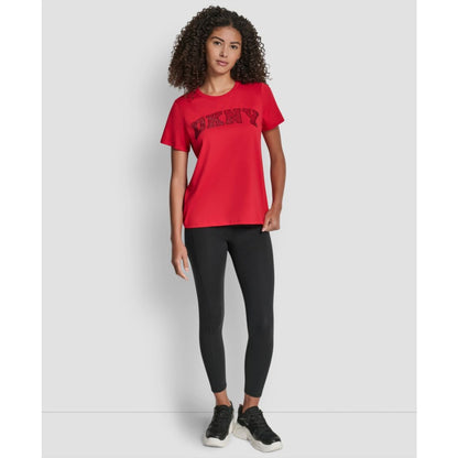 Dkny Women's Arched Exploded Rhinestone Crewneck T-Shirt