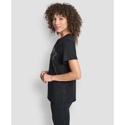 Dkny Women's Arched Exploded Rhinestone Crewneck T-Shirt