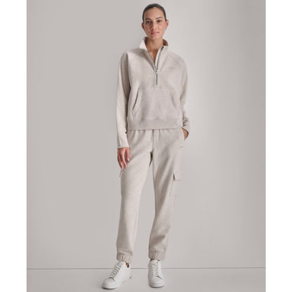 Dkny Sport Women's Studded-Logo Half-Zip Sweatshirt