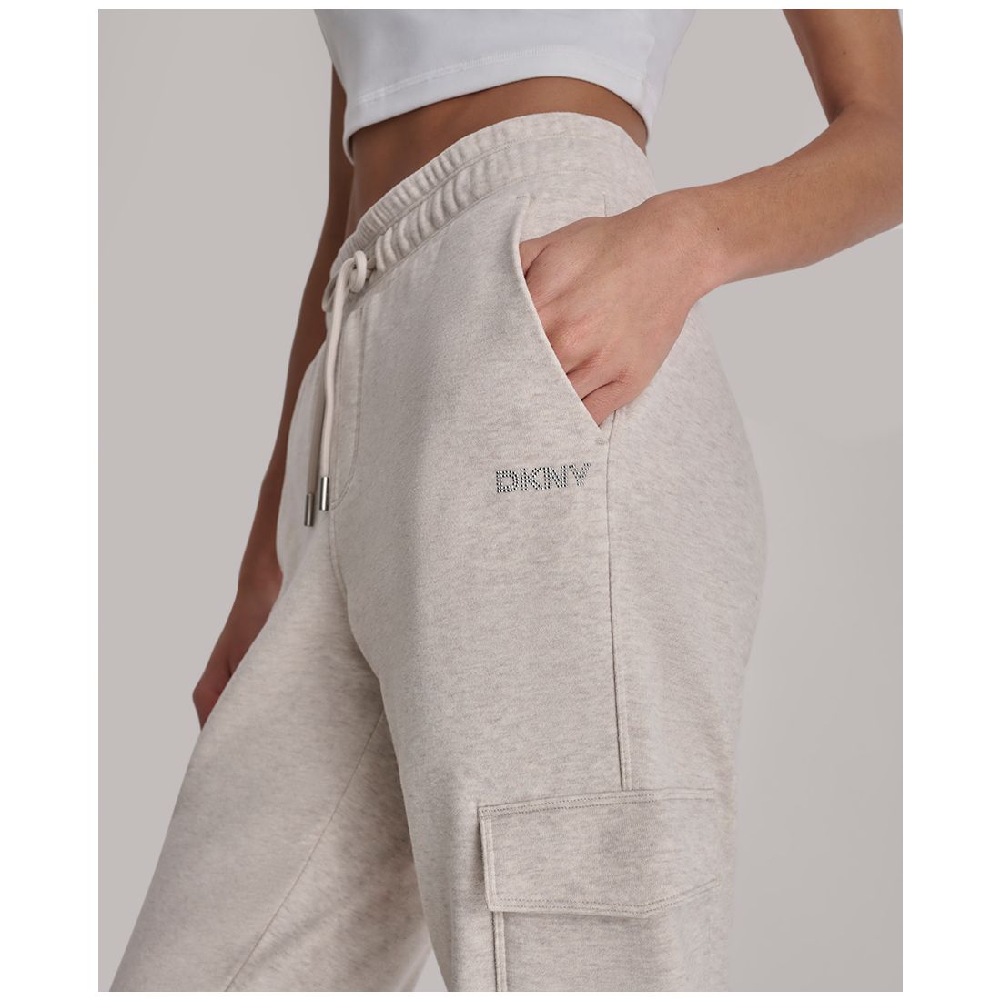 Dkny Sport Women's Studded-Logo Cargo Joggers
