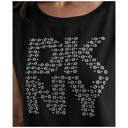 Dkny Women's Grommet Stack Logo Crewneck T-Shirt