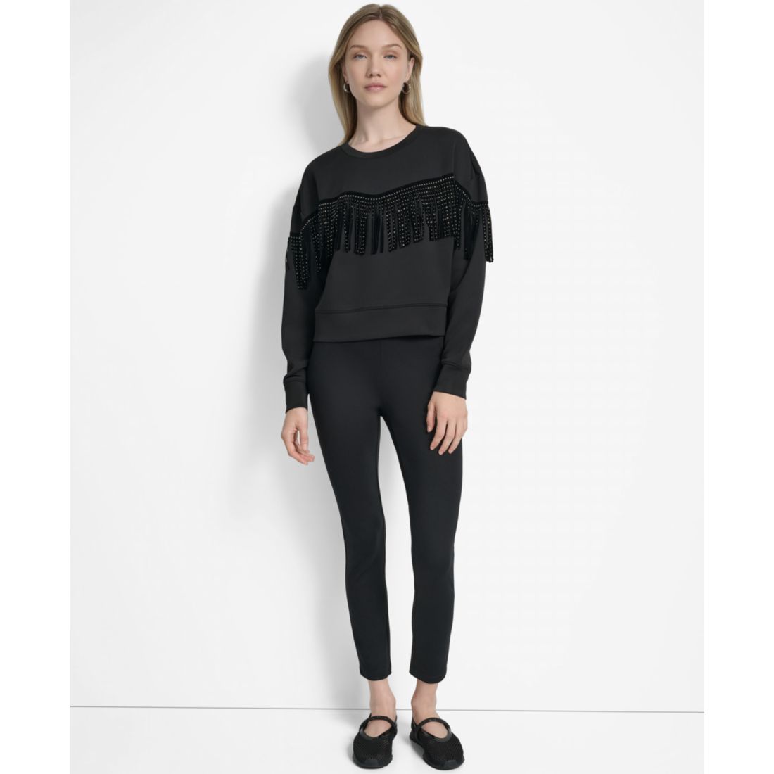 L/S Studded Fringe Pullo