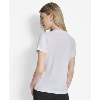 Dkny Women's Newspaper Logo Crewneck T-Shirt