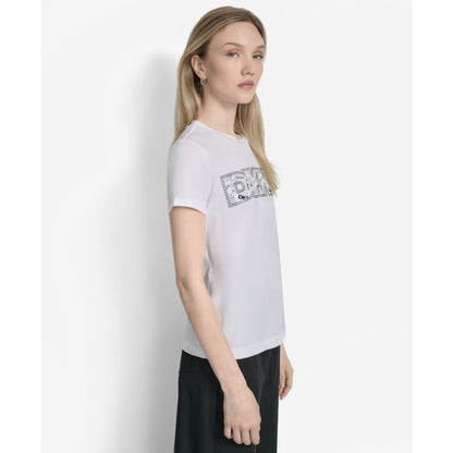 Dkny Women's Newspaper Logo Crewneck T-Shirt