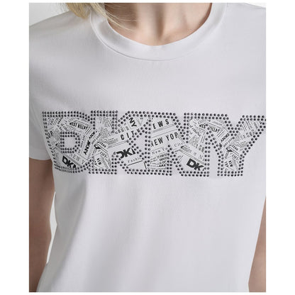 Dkny Women's Newspaper Logo Crewneck T-Shirt