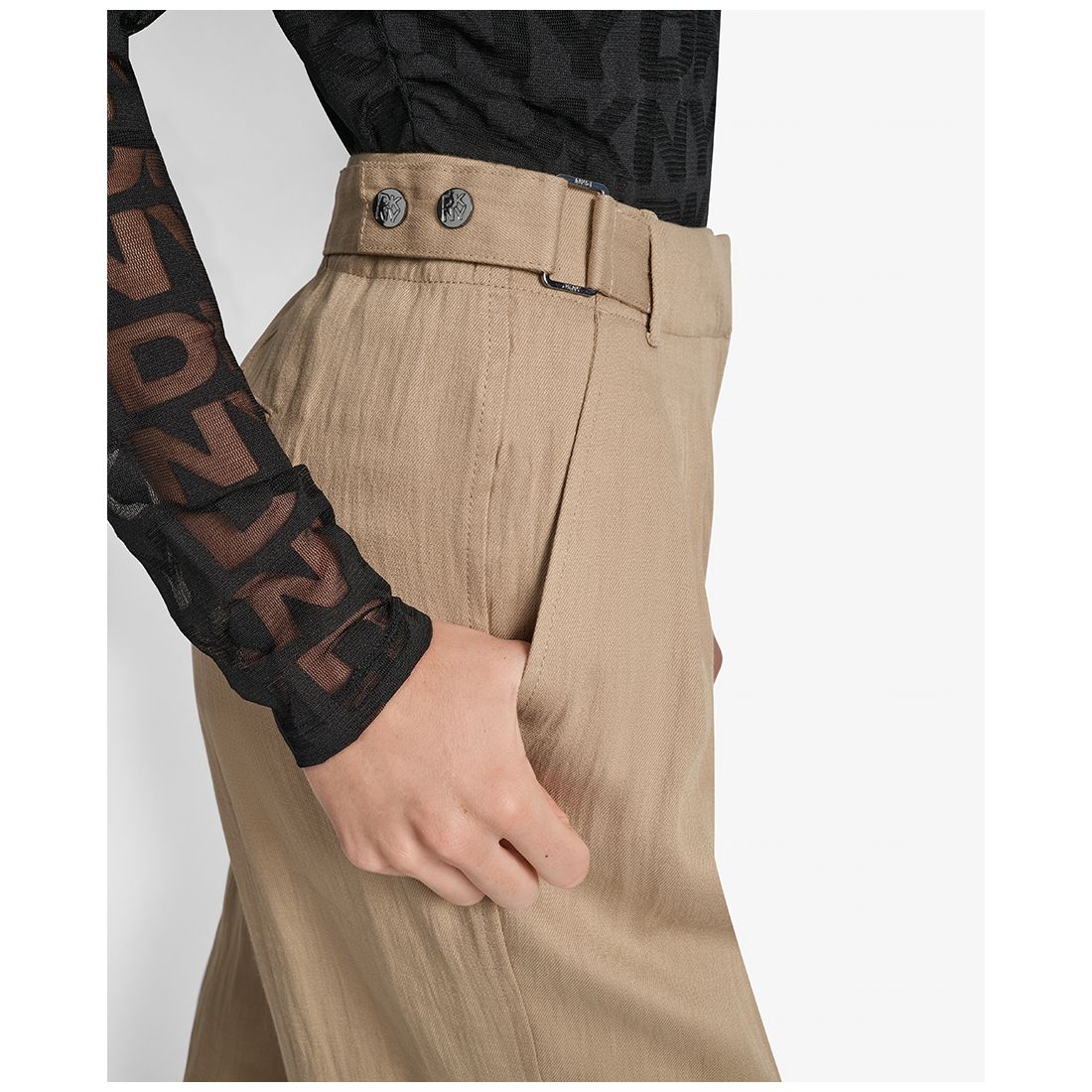 Dkny Women's Weathered Twill High-Rise Pants